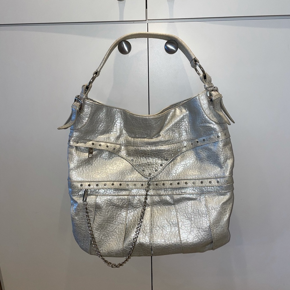 Jessica Simpson Silver Shoulder Purse Bag